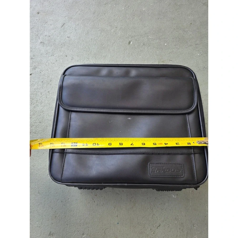 Targus Black Faux Leather Laptop Briefcase Messenger Bag Compartment 15in E3